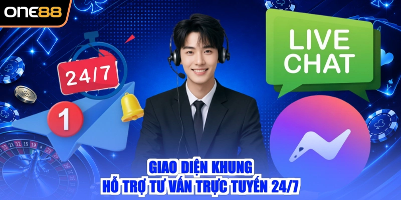 Giao diện khung hỗ trợ tư vấn trực tuyến 24/7