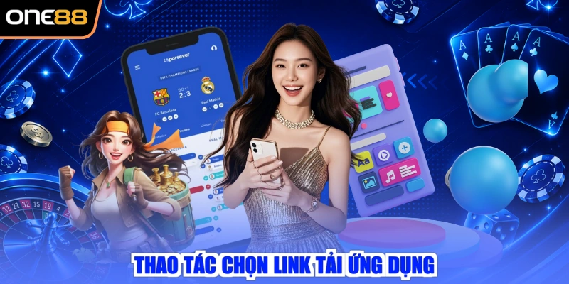 Thao tác chọn link tải ứng dụng