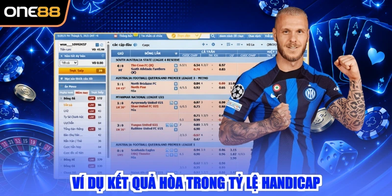 Ví dụ kết quả hòa trong tỷ lệ Handicap